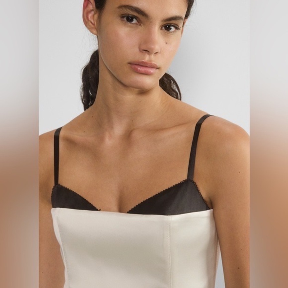 Aritzia hypnotize satin bustier Elegant Black and Cream